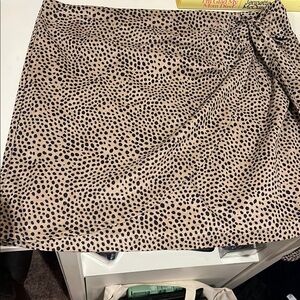 Miami Black and White Ruched Wrap Mini Skirt